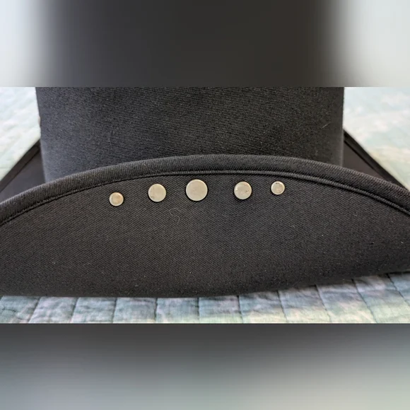 Black Jeans Studded, Light Weight, Women's Cowboy Hat With Side Snap Buttons. - Picture 9 of 12
